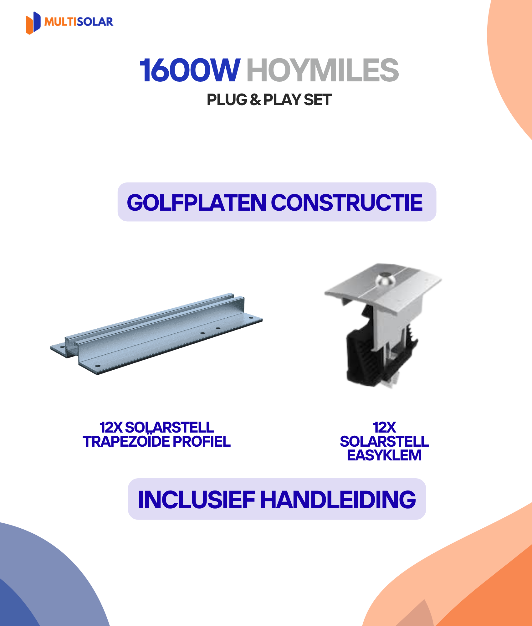 Système de panneaux solaires Hoymiles Plug &amp; Play – 4 panneaux (micro-onduleur, câblage et sous-structure inclus)