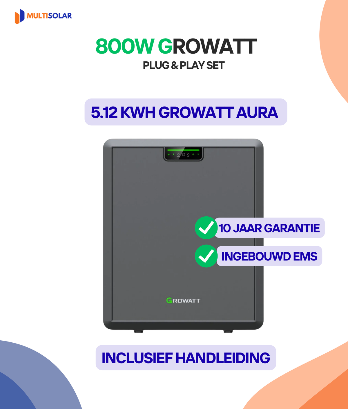 Système de panneaux solaires Growatt Plug &amp; Play – 2 panneaux (micro-onduleur, câblage et panneaux inclus)