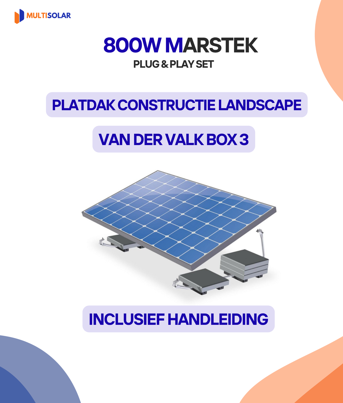 800W Marstek zonnepaneelpakket, platdakconstructie landscape Van der Valk