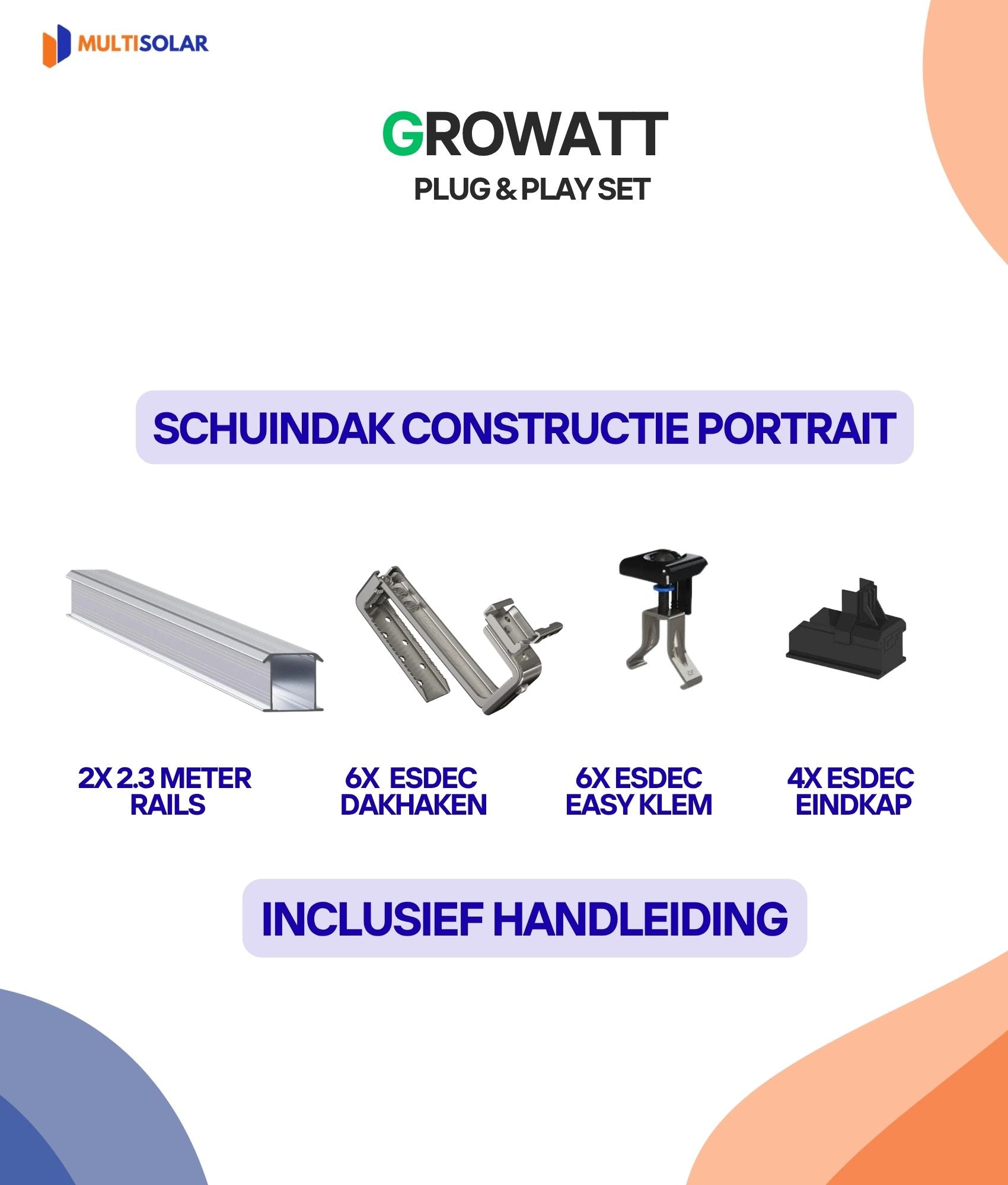 Système de panneaux solaires Growatt Plug &amp; Play – 2 panneaux (micro-onduleur, câblage et panneaux inclus)