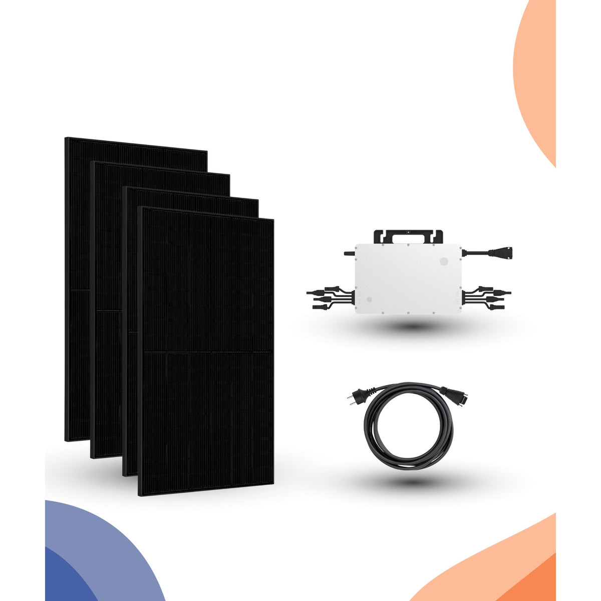 1600W Plug en Play Zonnepaneel Pakket – 4 Panelen | Hoymiles Micro-Omvormer | Doe-het-Zelf Stopcontact