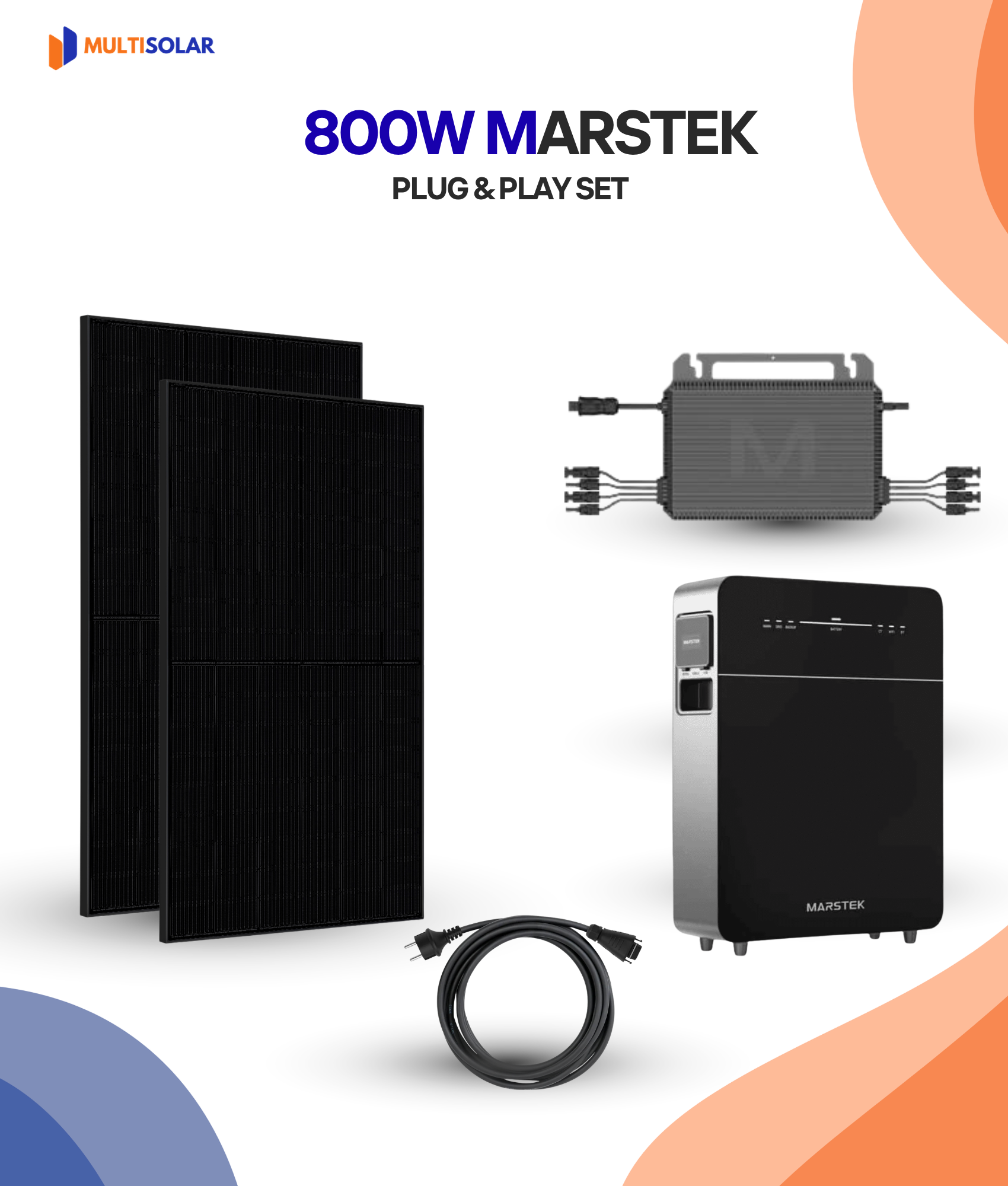 Système de panneaux solaires Growatt Plug &amp; Play – 2 panneaux (micro-onduleur, câblage et panneaux inclus)