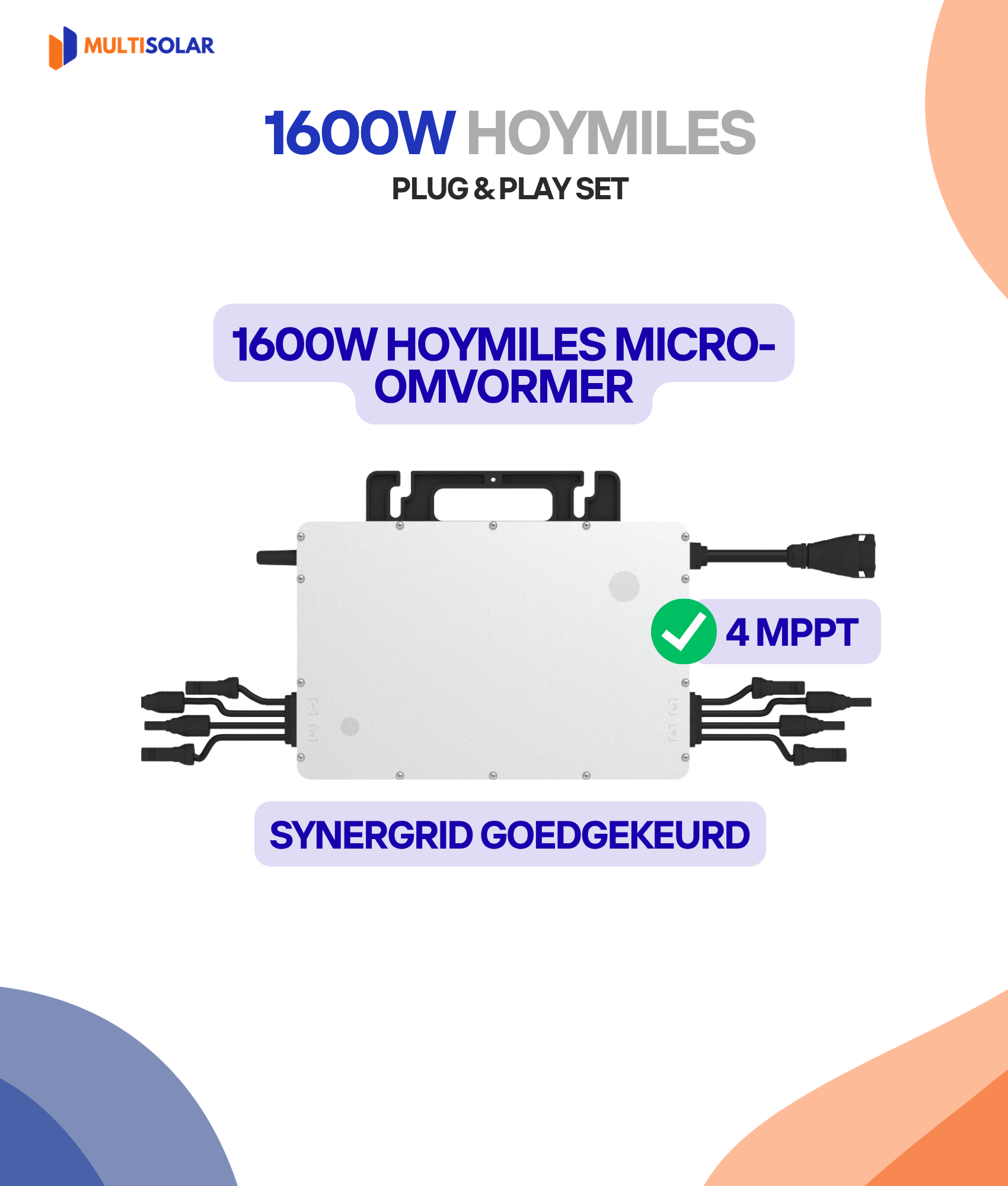 Système de panneaux solaires Hoymiles Plug &amp; Play – 4 panneaux (micro-onduleur, câblage et sous-structure inclus)