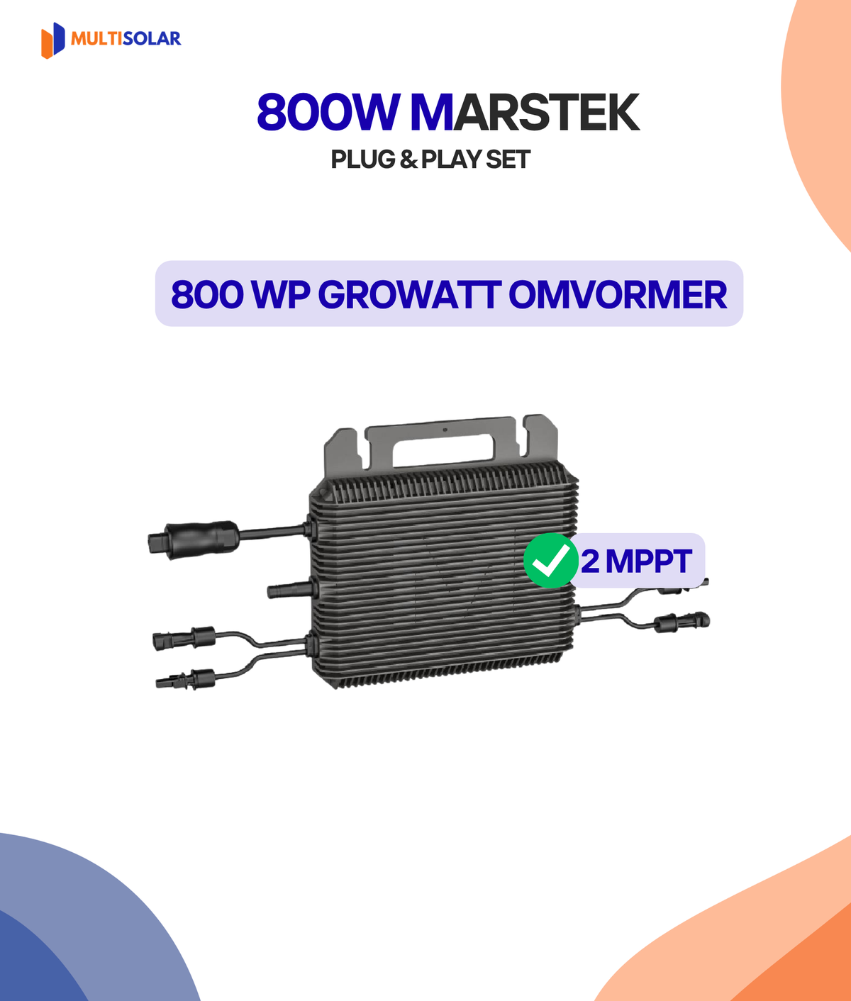 800W Marstek zonnepaneelpakket, micro-omvormer met 2 MPPT