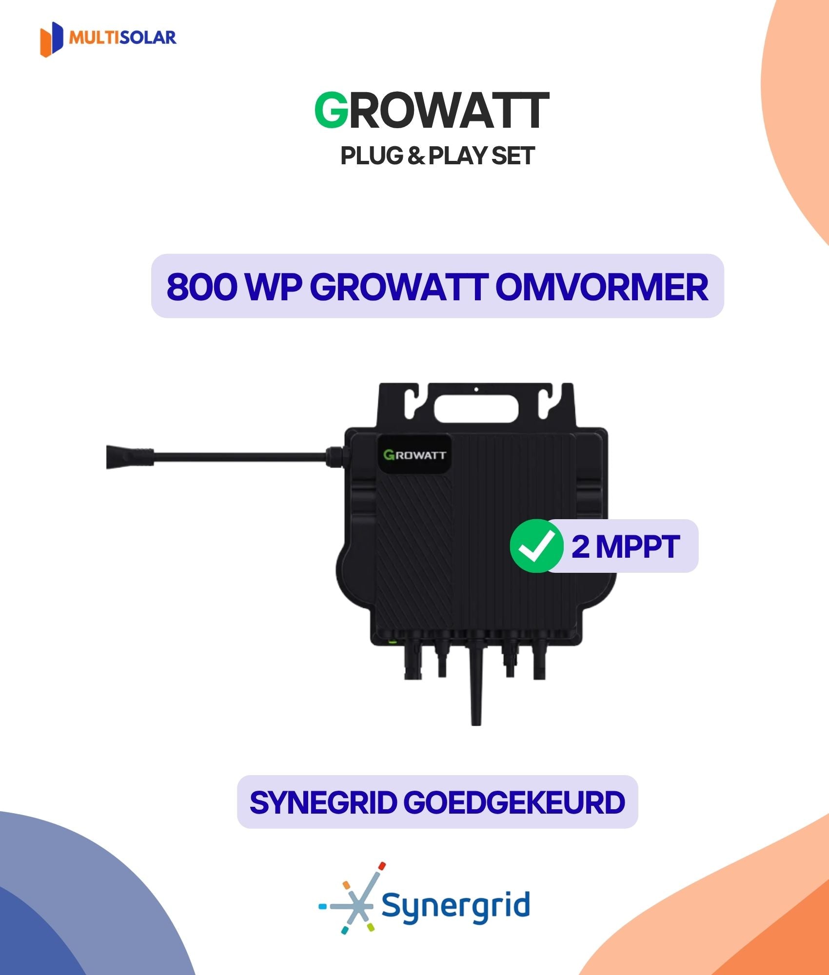 Système de panneaux solaires Growatt Plug &amp; Play – 2 panneaux (micro-onduleur, câblage et panneaux inclus)