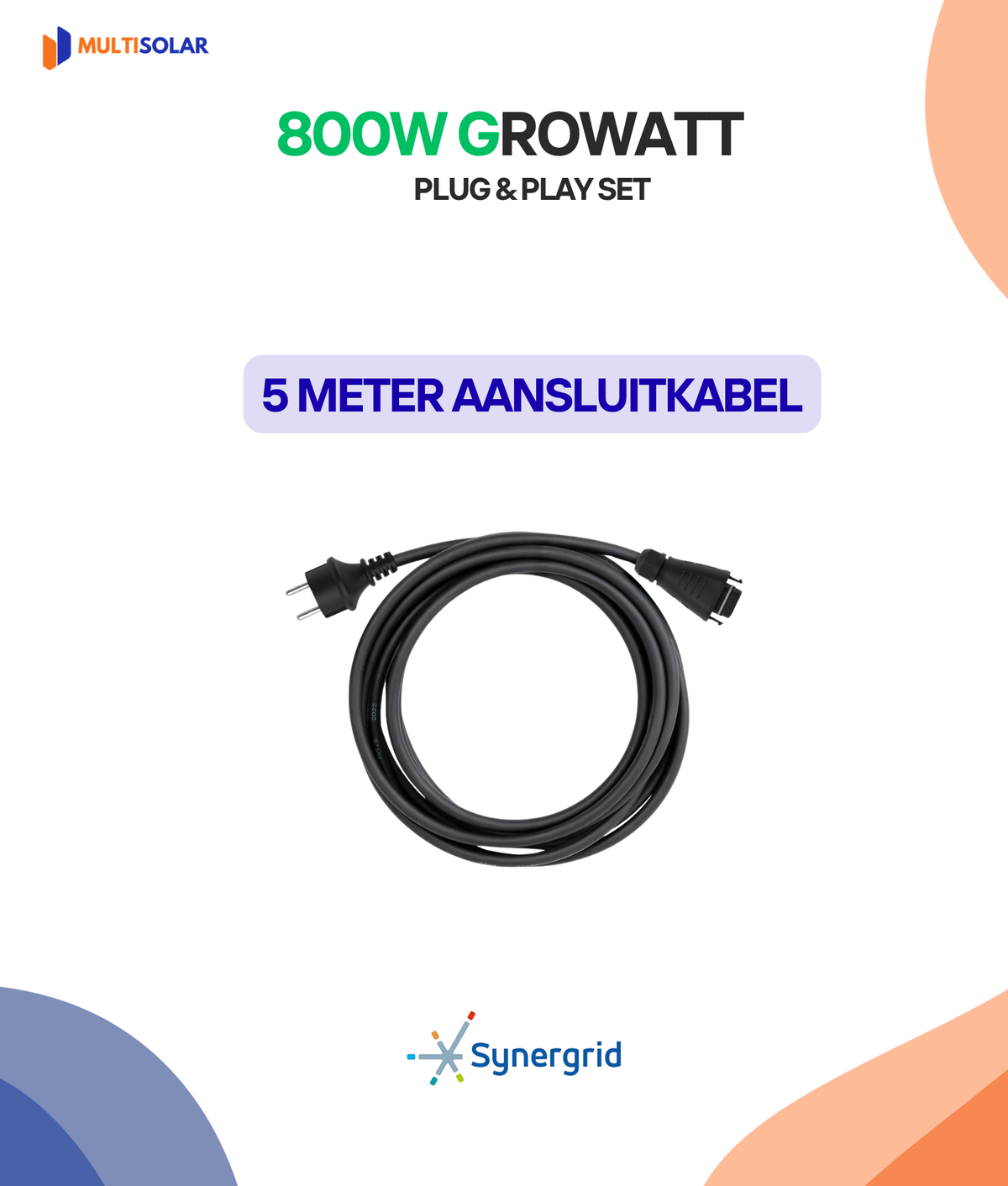Système de panneaux solaires Growatt Plug &amp; Play – 2 panneaux (micro-onduleur, câblage et panneaux inclus)