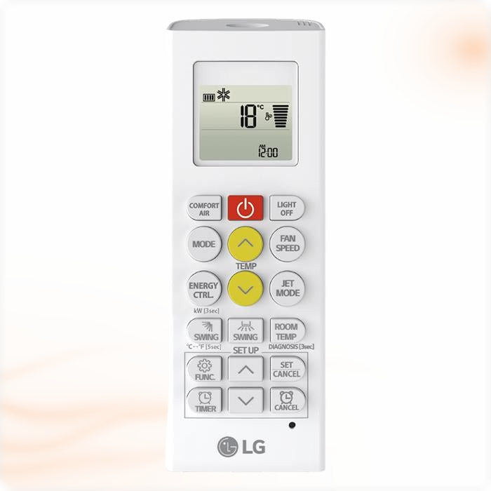 Afstandsbediening van de LG UQ18F vloermodel binnenunit
