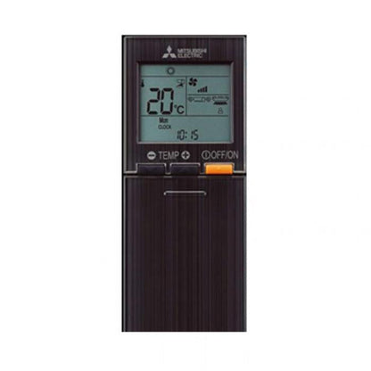 Zwarte afstandsbediening van de Mitsubishi Electric Diamond Onyx Black