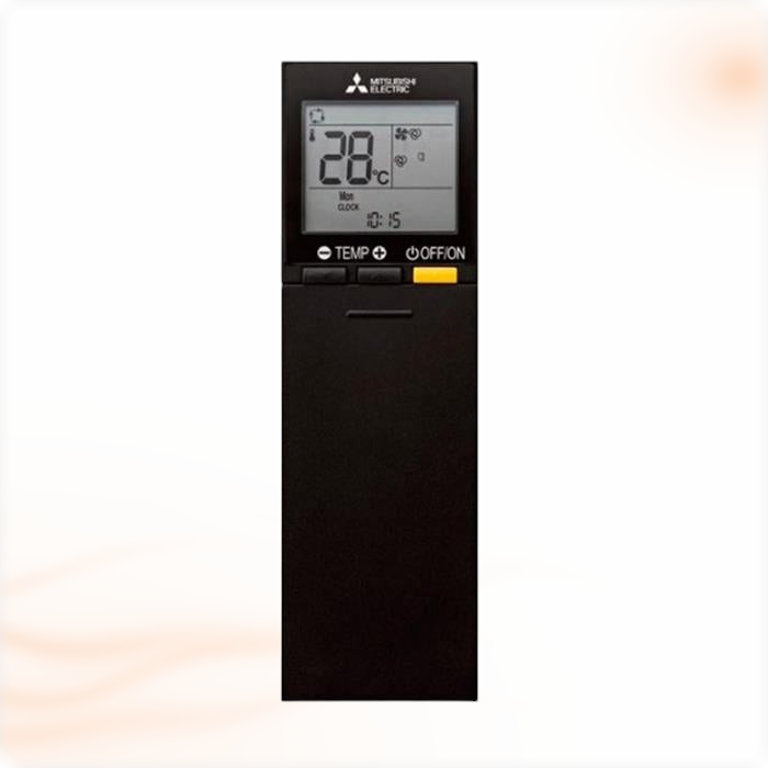 Zwarte afstandsbediening van de Mitsubishi Electric Premium Onyx Black