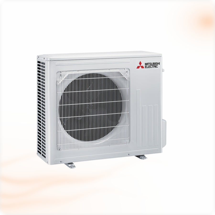 Mitsubishi Electric Compact MSZ-AY50VGK airco set 5,0 kW, buitenunit, schuin vooraanzicht