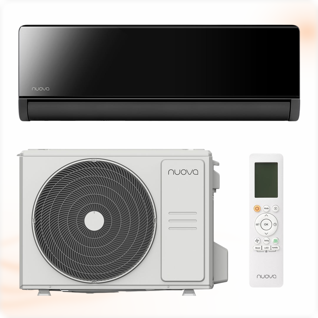 Nuova Stellar Inverter airco set 5,0 kW, zwarte uitvoering, complete set