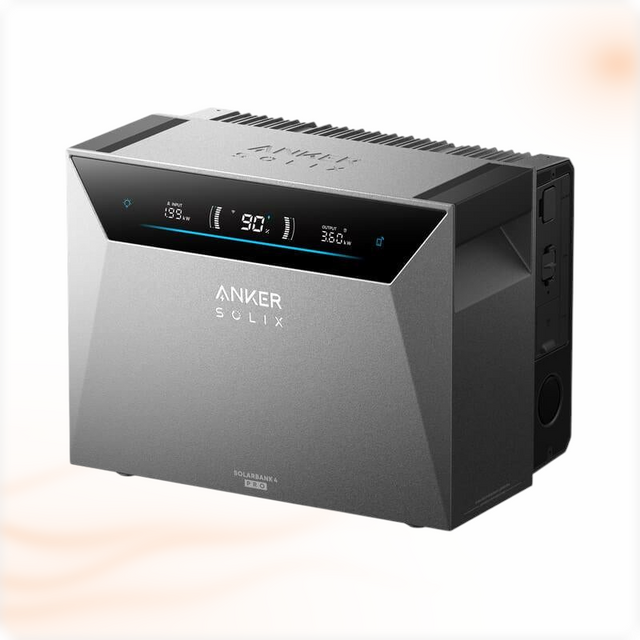 Anker SOLIX Solarbank 4 E5000 Pro | 5 t/m 10 kWh | Plug-in Thuisbatterij met Zonne-ingang | 2.500 W