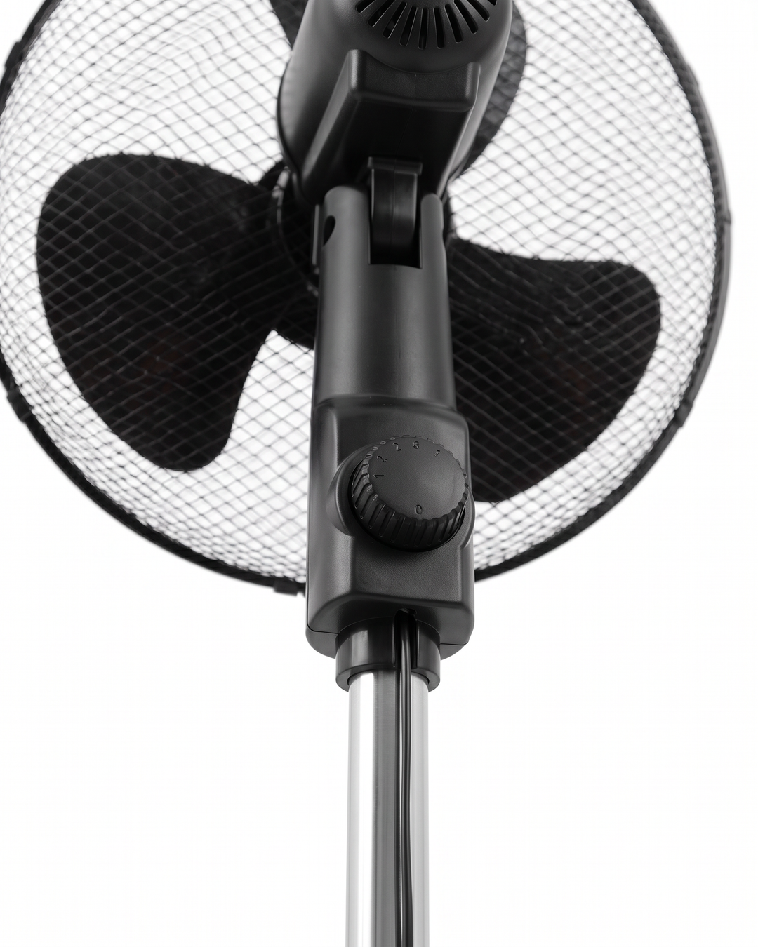 Hausberg HB-5100NG statiefventilator 40 cm, detail van motorbehuizing en kantelknop
