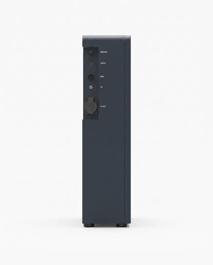 Voltdeer SR5000 stekkerbatterij 5,12 kWh, smal zijaanzicht met bedieningspaneel