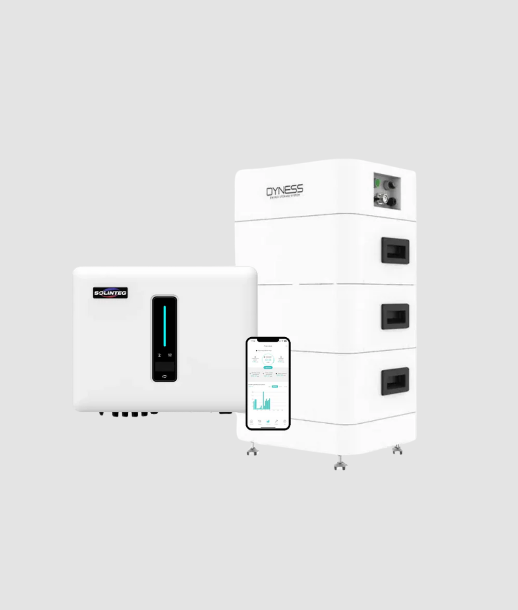 Système Dyness complet avec onduleur hybride Solinteg – stockage de 7 à 21,3 kWh 