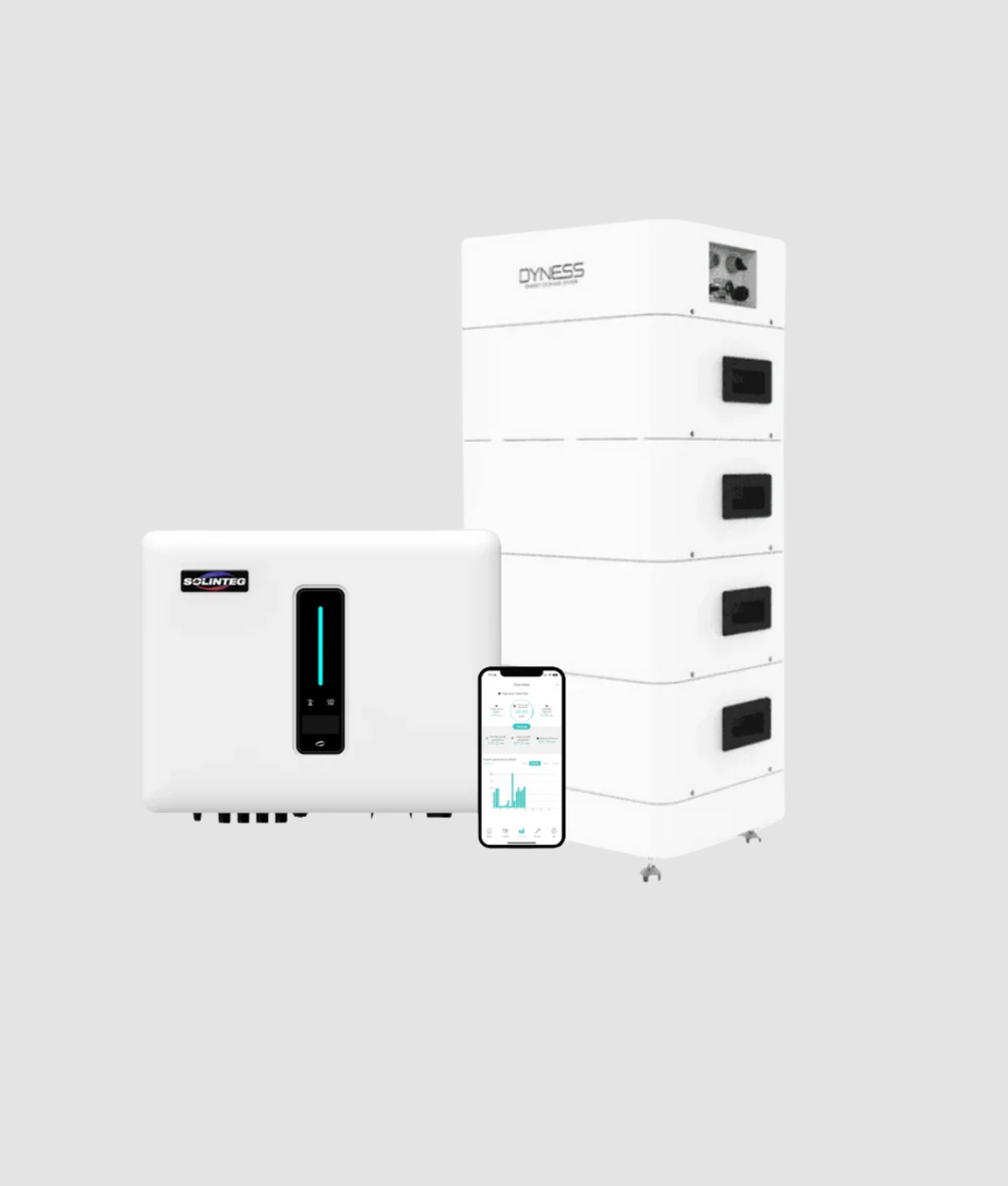 Système Dyness complet avec onduleur hybride Solinteg – stockage de 7 à 21,3 kWh 