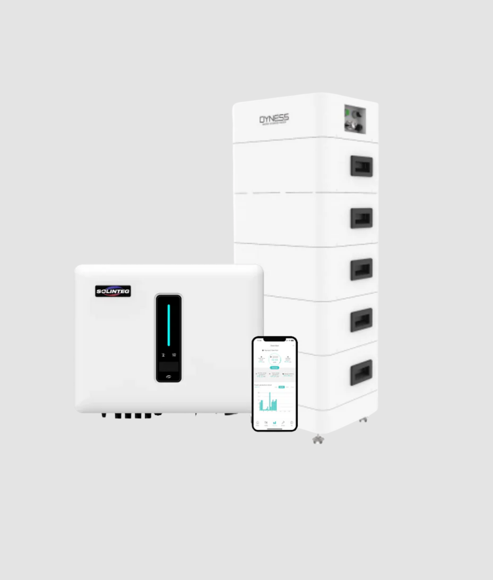 Système Dyness complet avec onduleur hybride Solinteg – stockage de 7 à 21,3 kWh 