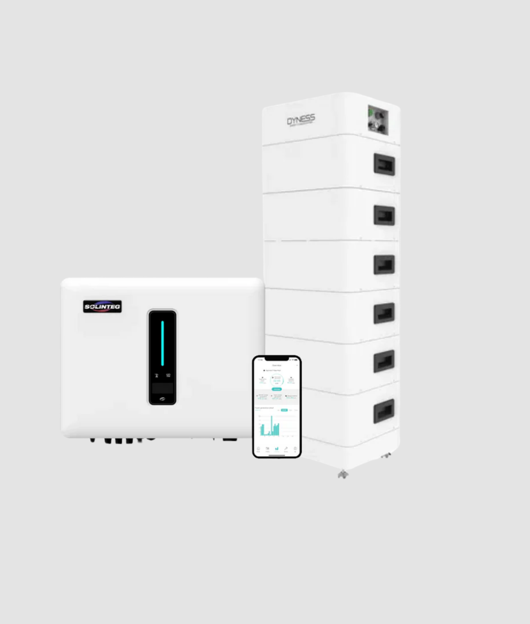 Système Dyness complet avec onduleur hybride Solinteg – stockage de 7 à 21,3 kWh 