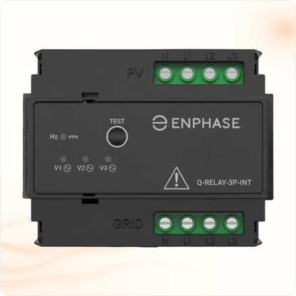 Multi Solar Enphase 3-phase external relay for solar energy systems with test button and status indicators
