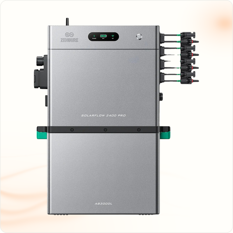 Multi Solar Zendure SolarFlow 2400 PRO home battery unit with AB3000L module in a sleek grey finish
