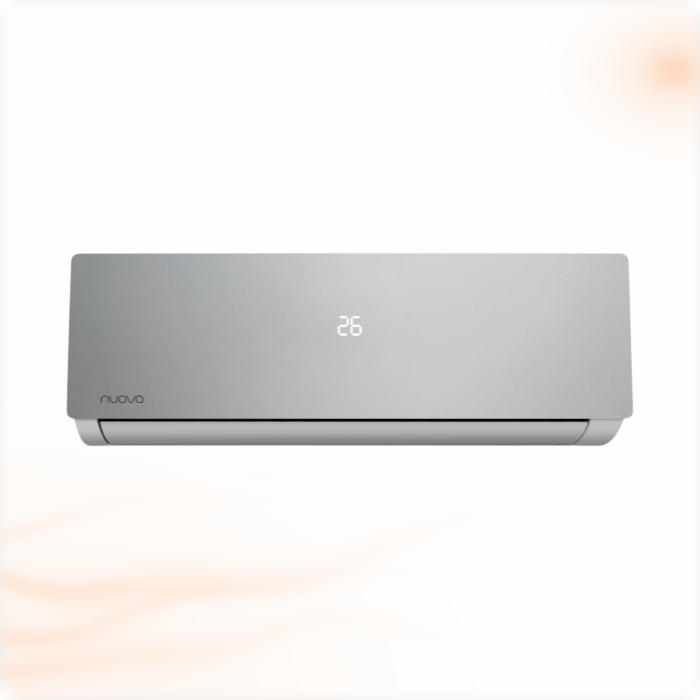 Nuova Infinity AI Smart airco set 2,5 kW, zilveren binnenunit, vooraanzicht