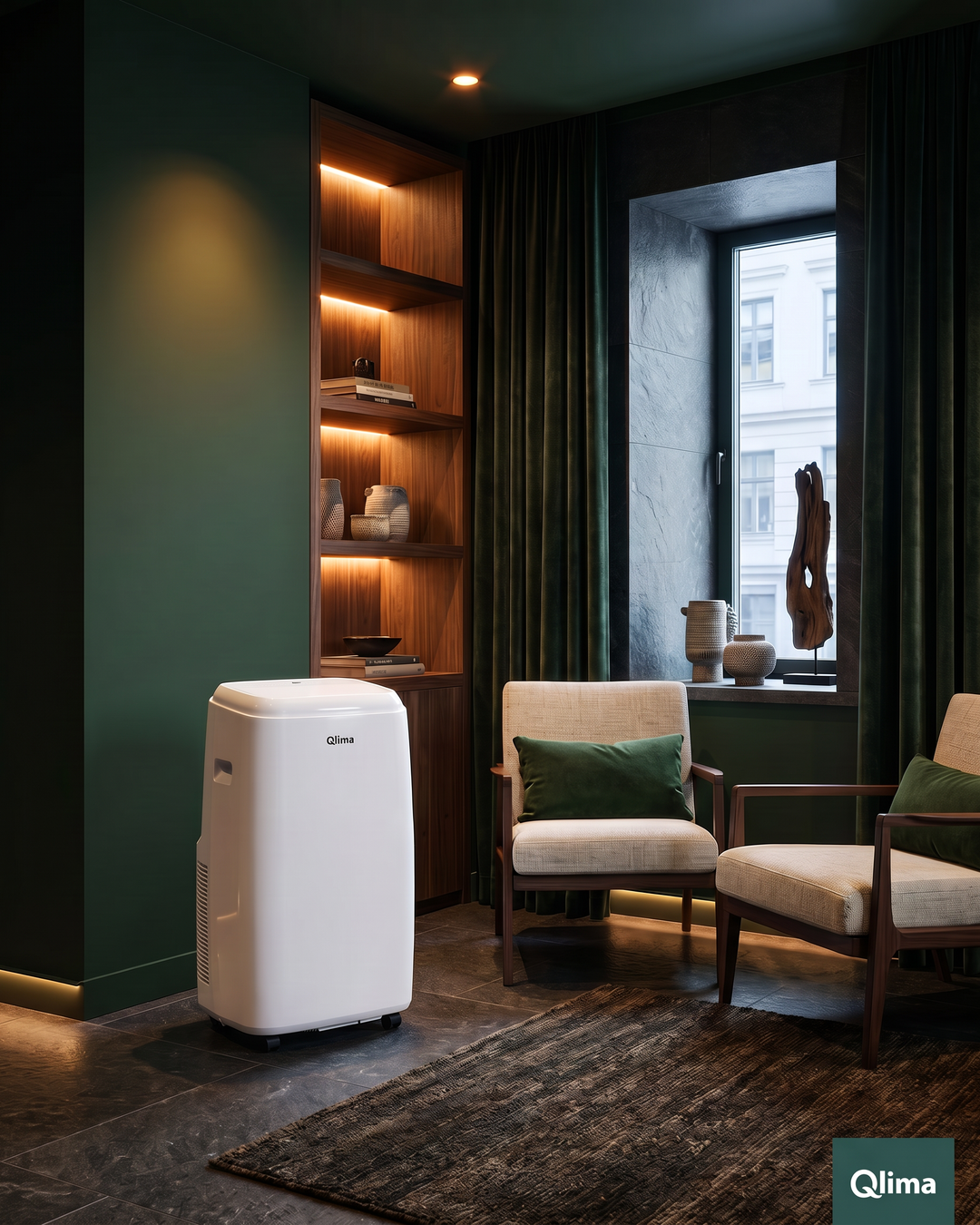 Qlima P234 Climatiseur Mobile | 12 000 BTU – 3,5 kW | Refroidir, Déshumidifier & Ventiler | Jusqu'à 110 m³