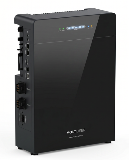 Voltdeer SR5000 stekkerbatterij 5,12 kWh, zijkant met aansluitingen